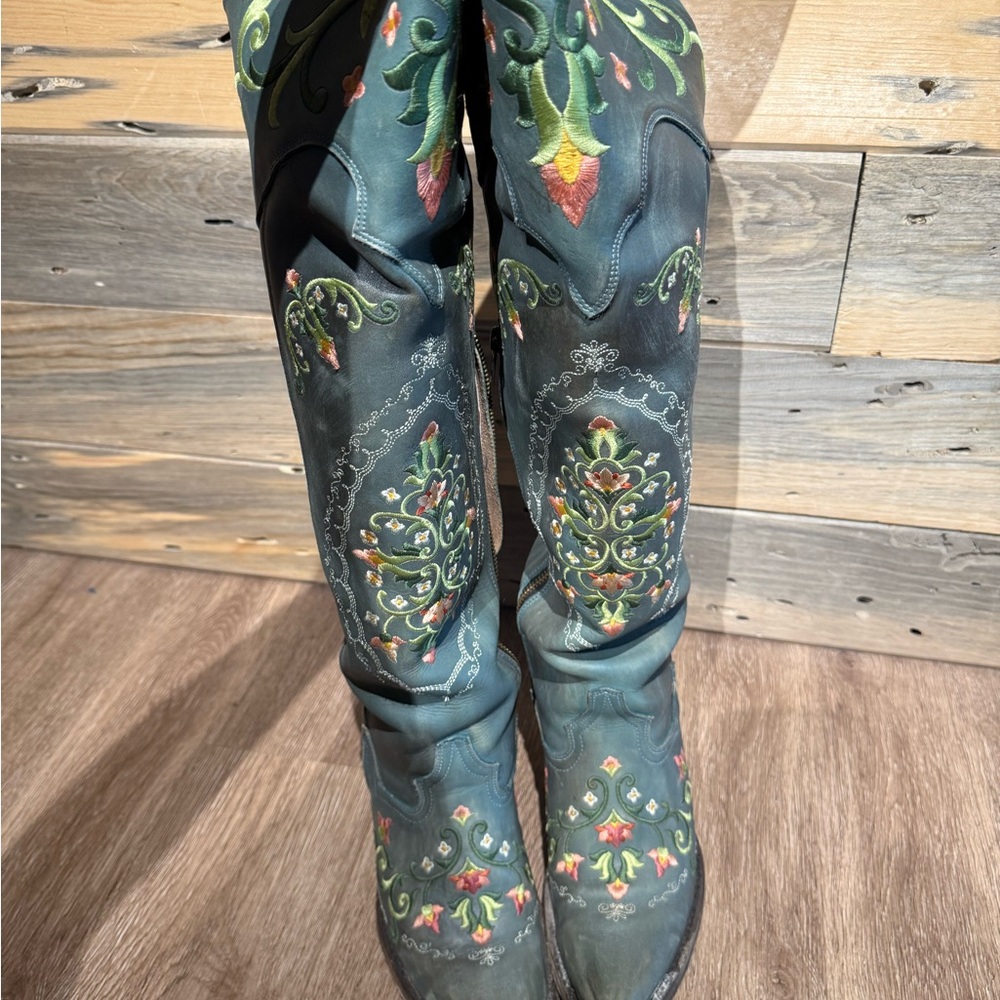 Dan Post Over the Knee Boots - Multicolor Embroidery